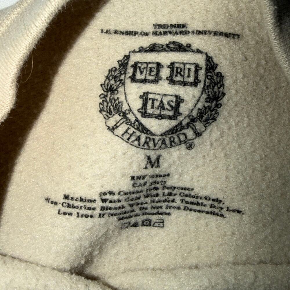 Cream Red Harvard University Collegiate Graphic Long Sleeve Crew Neck Medium - Picture 9 of 12